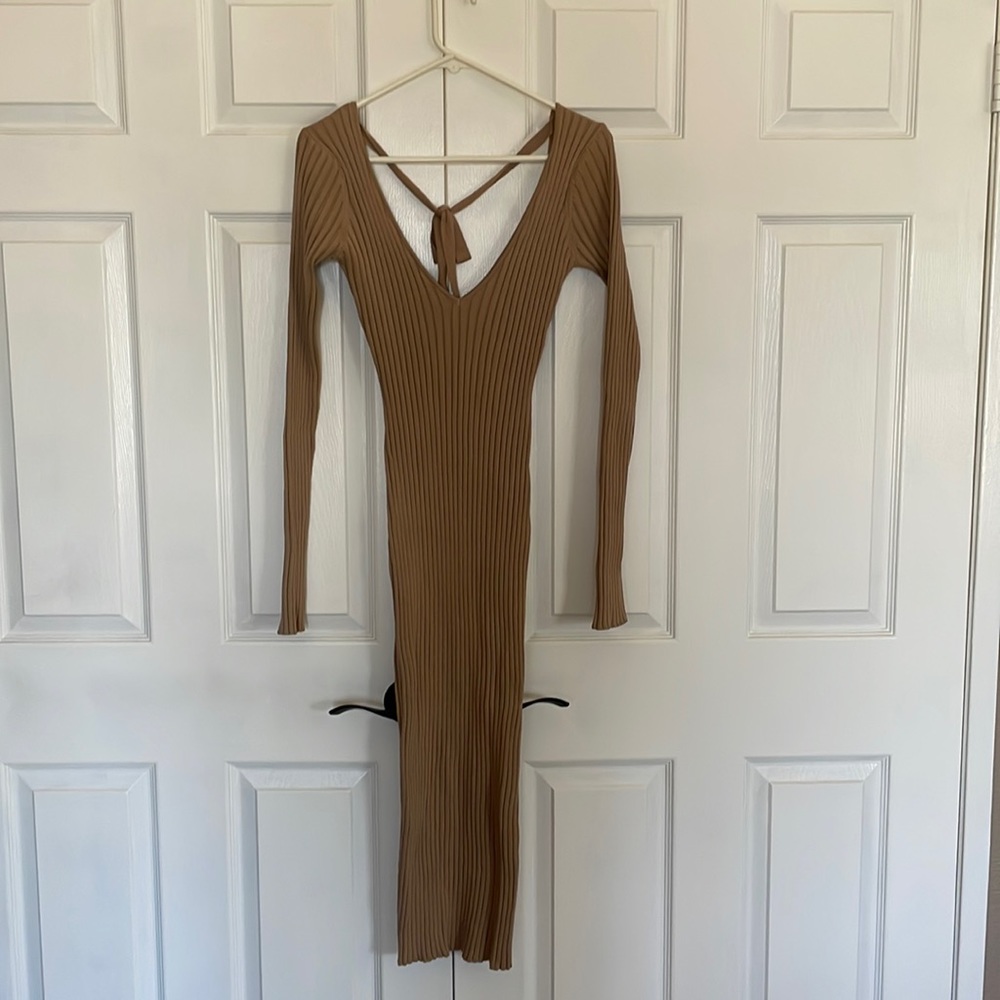 NBD Revolve brown bodycon dress size small NWT